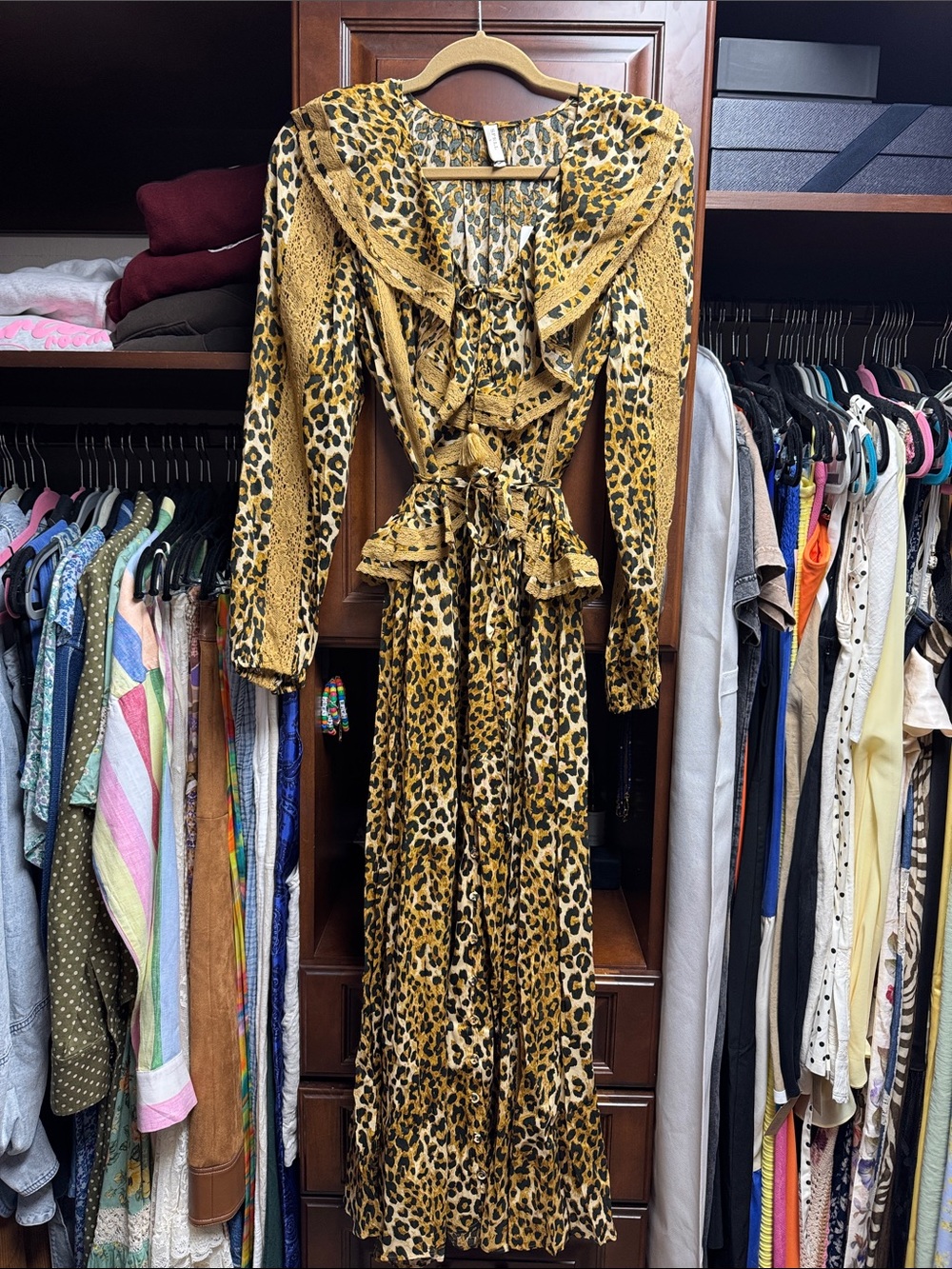SPELL Samantha Lace Gown Vintage Leopard